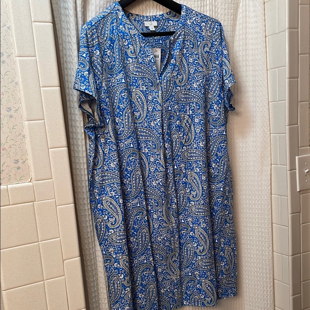 J. Jill Vibrant Blue Paisley Dress